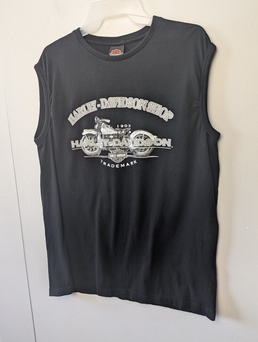 HARLEY DAVIDSON Men Top Shirt Sleeveless Size XL Black Color Bikercore Unisex